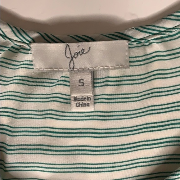 Joie Silk Center Pleated Button Down Blouse green professional small women’s - Picture 3 of 6